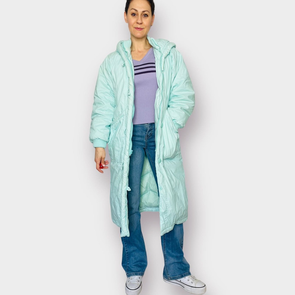 80s Sportables Aqua Teal Down Puffer Coat